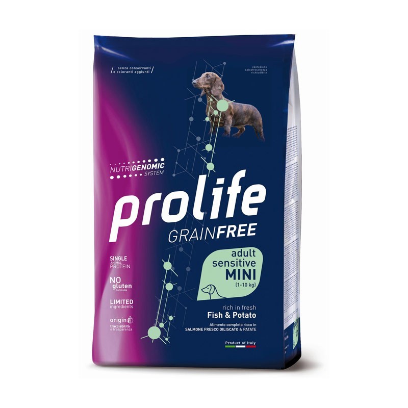 Image of Prolife Grain Free Adult Sensitive Mini Pesce e Patate per Cani