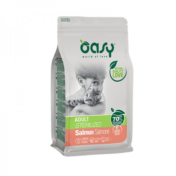 Oasy Adult Sterilized al Salmone per Gatto