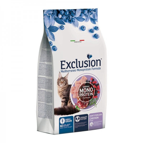 Exclusion Cat Mediterraneo Noble Grain Giant Sterilized al Pollo