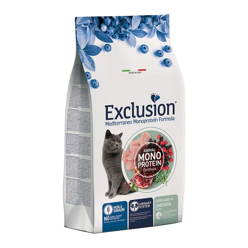 Exclusion Cat Mediterraneo Noble Grain Sterilized +7 al Pollo