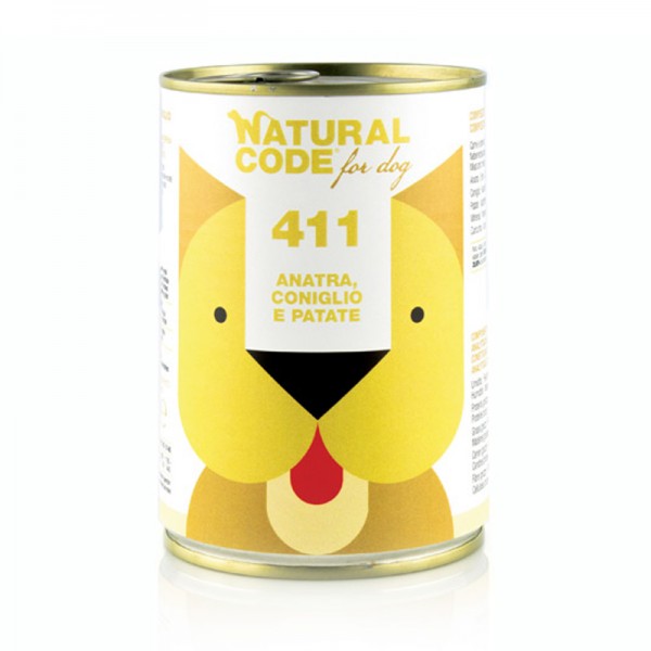 Natural Code Anatra, Coniglio e Patate per Cani 400 g