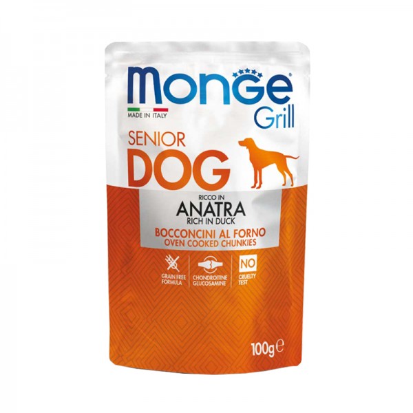 Monge Bocconcini Grill con Anatra per Cani Senior