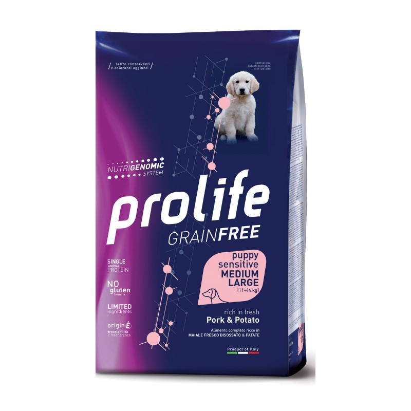 Image of Prolife Grain Free Puppy Sensitive Medium e Large Maiale e Patate062