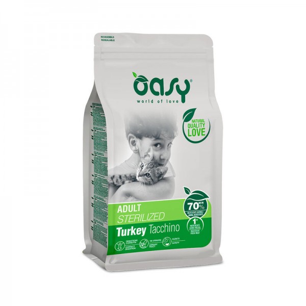 Oasy Adult Sterilized al Tacchino per Gatto