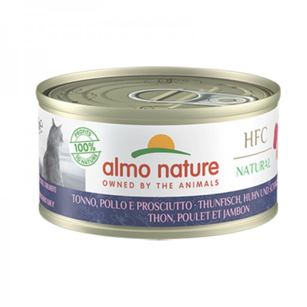 Almo Nature HFC al Tonno, Pollo e Prosciutto per Gatti 70gr