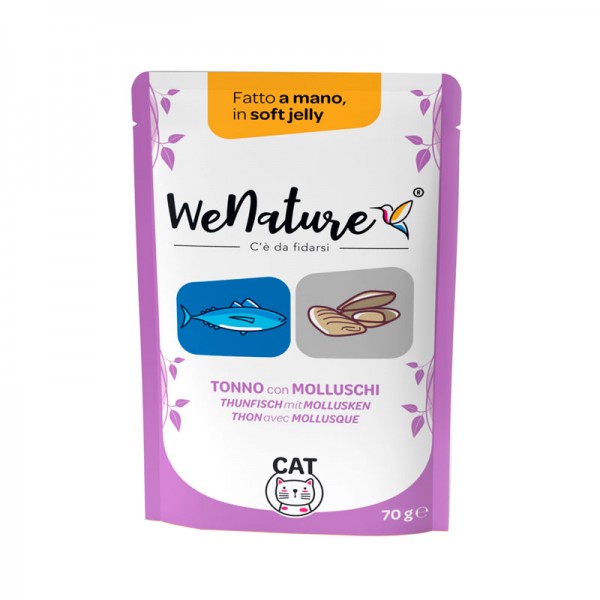 WeNature Tonno con Molluschi Soft Jelly in Busta per Gatti