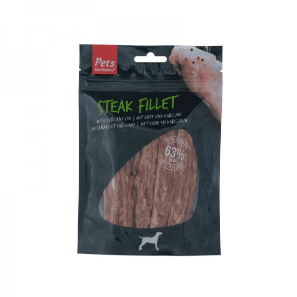 Pets Unlimited Fillet Steak Anatra Snack per Cani