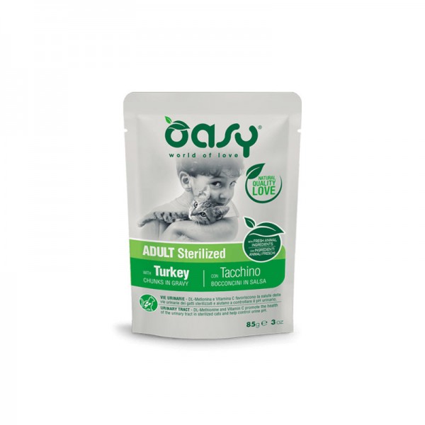 Oasy Bocconcini Sterilized al Tacchino per Gatti 85gr