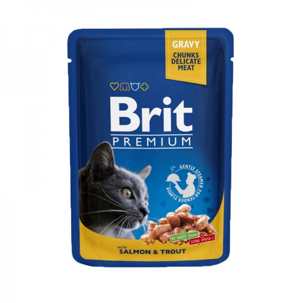 Brit Premium Pezzi di Salmone e Trota per Gatti