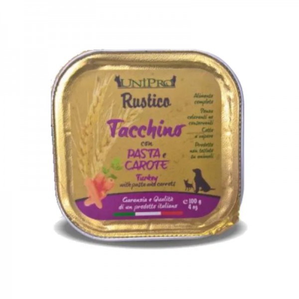 Unipro Rustico Tacchino con Pasta e Carote per Cani 100gr