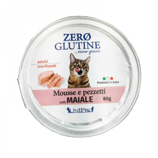 Unipro Mousse e Pezzetti al Maiale per Gatti 85gr