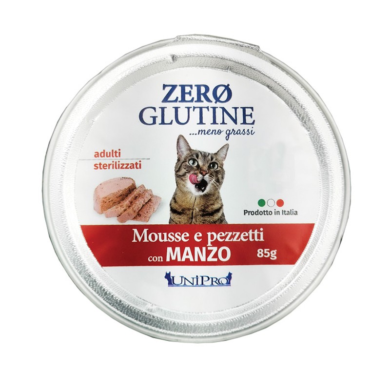 Image of Unipro Mousse e Pezzetti al Manzo per Gatti 85gr062