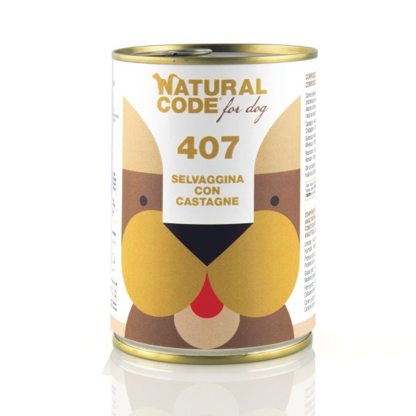 Natural Code Selvaggina con Castagne per Cani 400 g