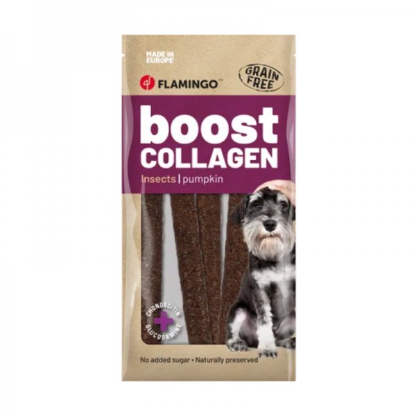 Flamingo Snack Boost con Salsiccia Insetti e Collagene per Cani