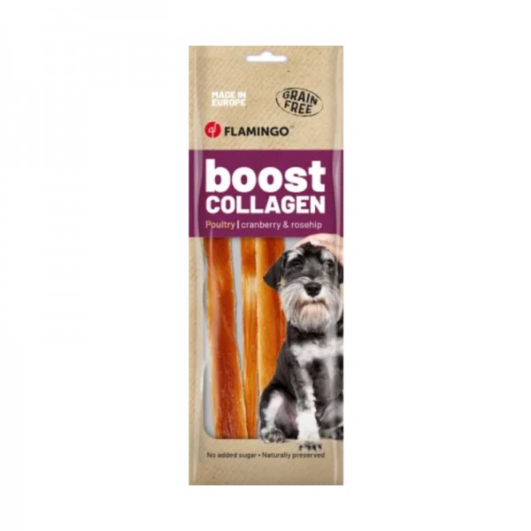 Flamingo Snack Boost Strisce con Pollo e Collagene per Cani