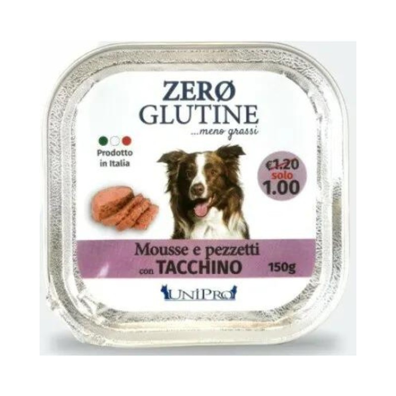 Unipro Mousse e Pezzetti al Tacchino per Cani 150g