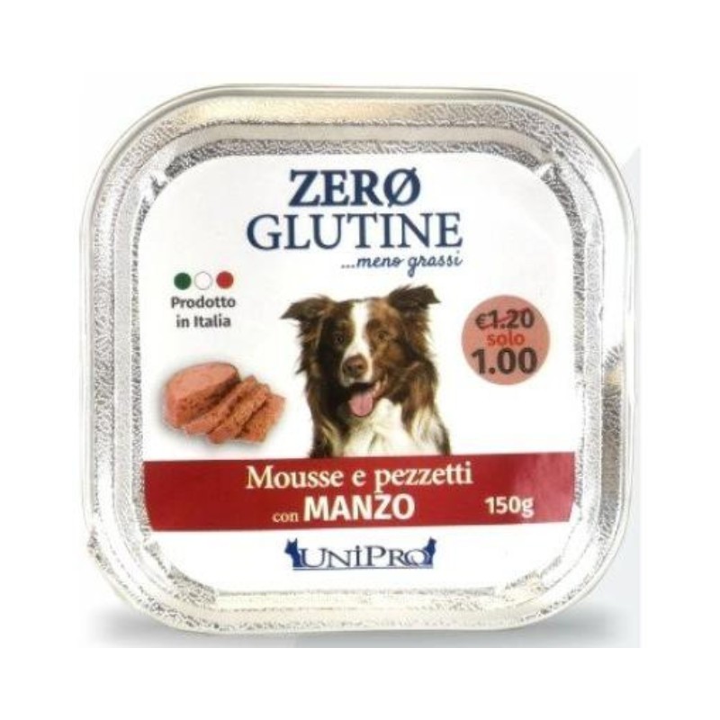 Unipro Zero Glutine al Manzo per Cani 150g