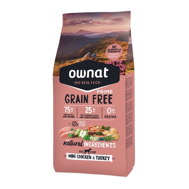 Ownat Dog Prime Grain Free Adult Mini Pollo e Tacchino per Cani