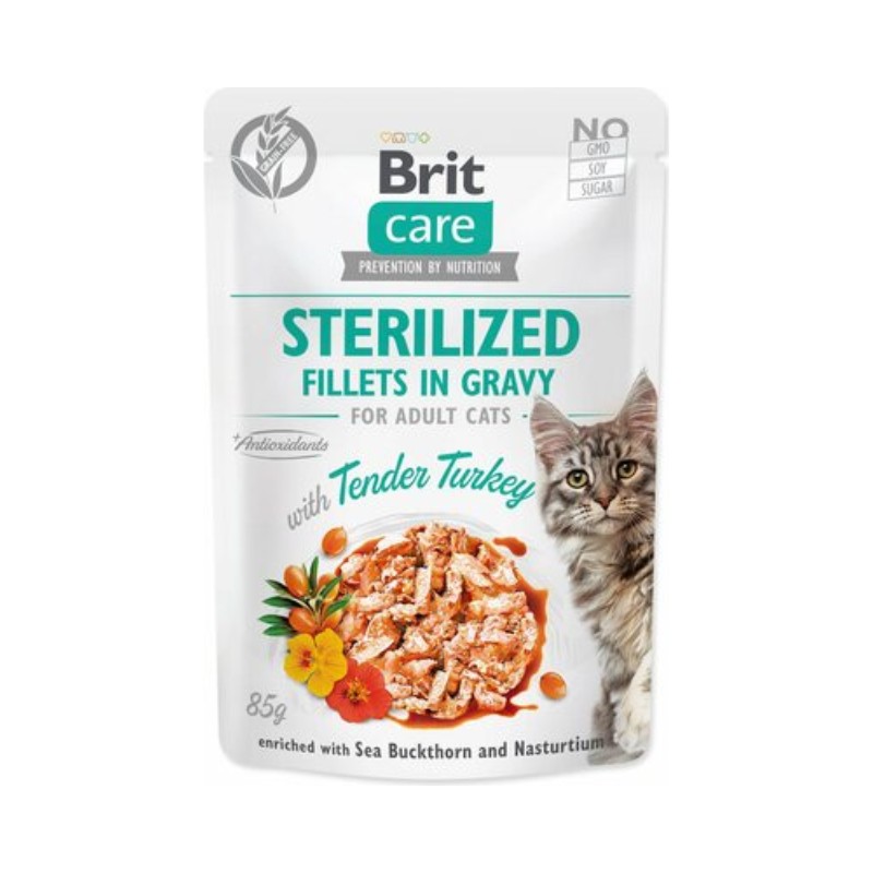 Image of Brit Care Sterilized Filetti con Tacchino in Salsa per Gatti062