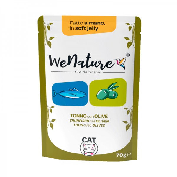 WeNature Tonno con Olive Soft Jelly Umido in Busta per Gatti