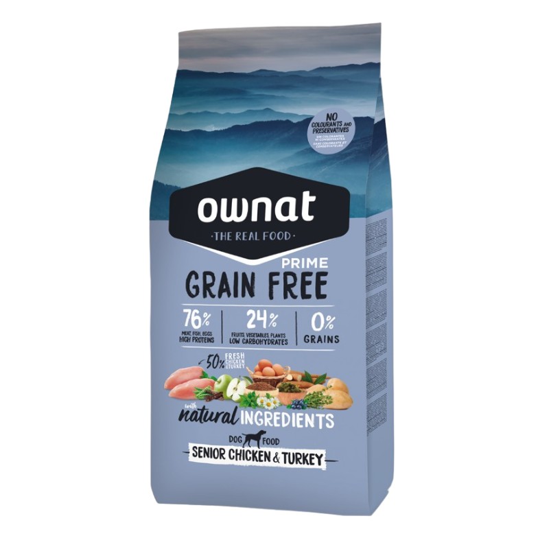 Ownat Dog Prime Senior Grain Free Pollo e Tacchino per Cani