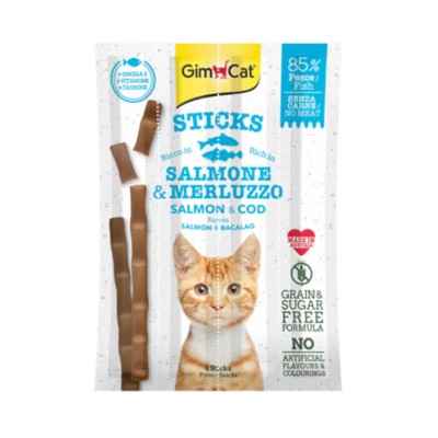 Gimpet Snacks in Sticks Salmone e Merluzzo per Gatti 4pz