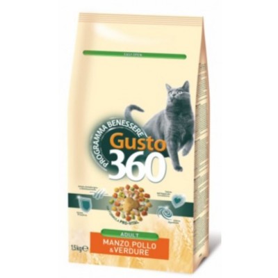 Gusto360 Adult al Manzo Pollo e Verdure per Gatti