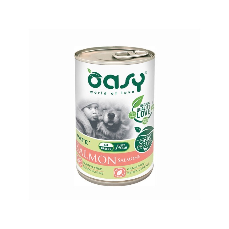 Image of Oasy Umido Monoproteico Salmone per Cani 400gr062