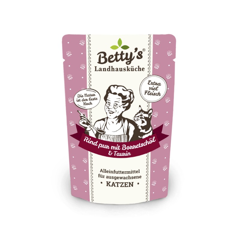 Betty's Country House Kitchen Manzo con Olio di Borragine Umido per Gattini