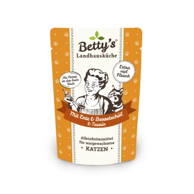 Betty's Country House Kitchen Anatra con Olio di Borragine Umido per Gatti