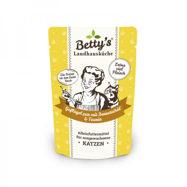 Betty's Country House Kitchen Pollame con Olio di Borragine Umido per Gatti