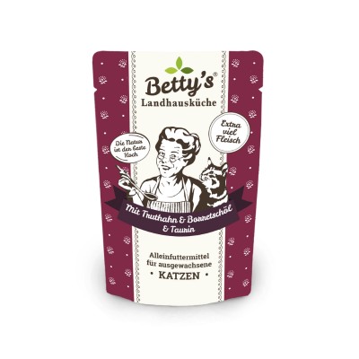 Betty's Country House Kitchen Tacchino con Olio di Borragine Umido per Gatti