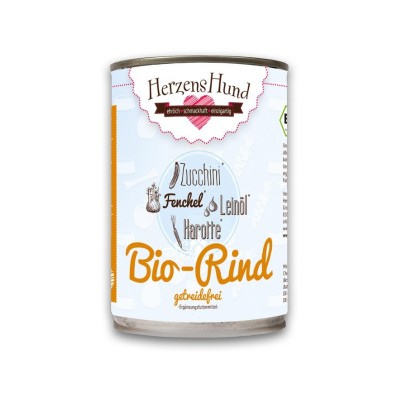 Herzens Hund Manzo Biologico con Zucchine Bio Grain Free Umido per Cani