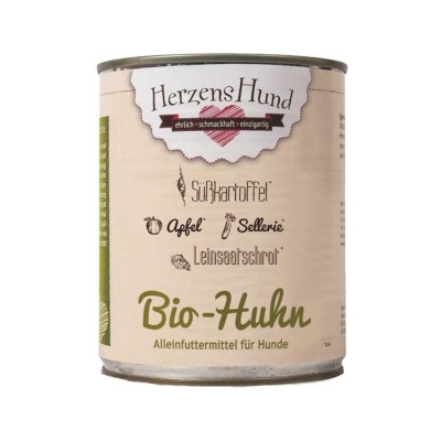 Herzens Hund Pollo Biologico con Verdure Bio Umido per Cani