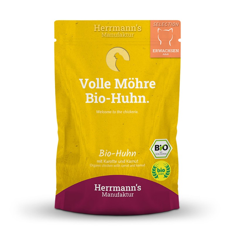 Herrmann's Selection Pollo Biologico con Carote e Kamut per Gatti