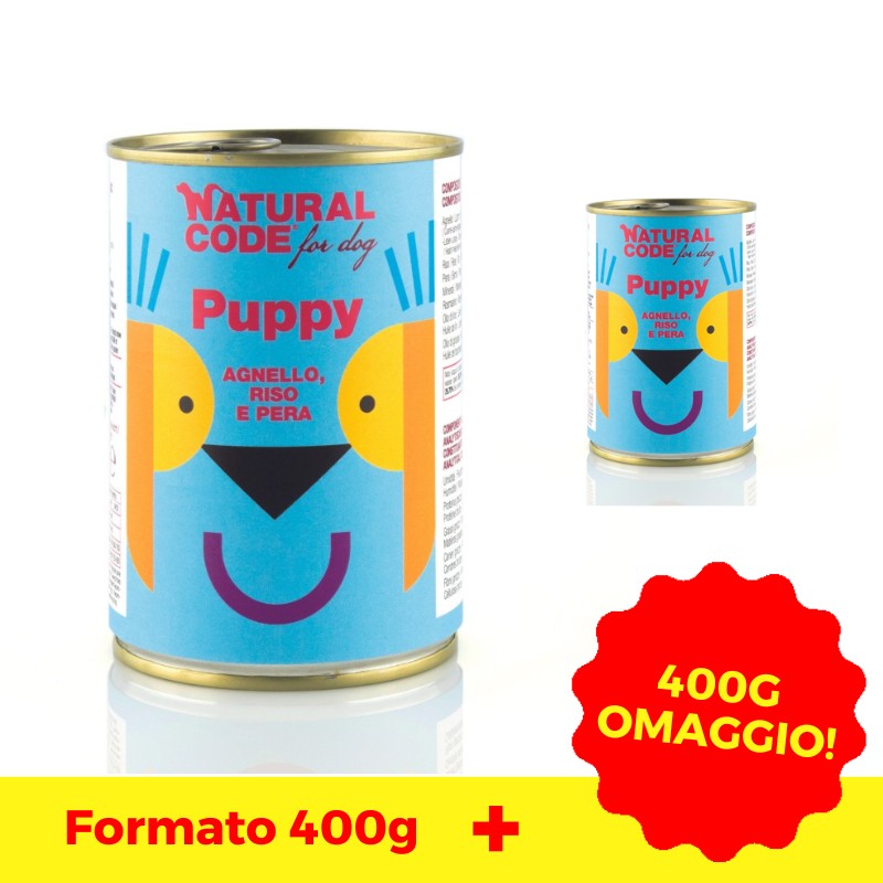 Image of Natural Code Puppy Agnello, Riso e Pera per Cani 400gr062