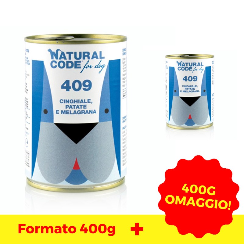 Image of Natural Code Cinghiale, Patate e Melograno per Cani 400 g062