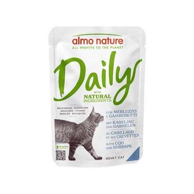 Almo Nature Daily Merluzzo e Gamberetti per Gatti 70gr