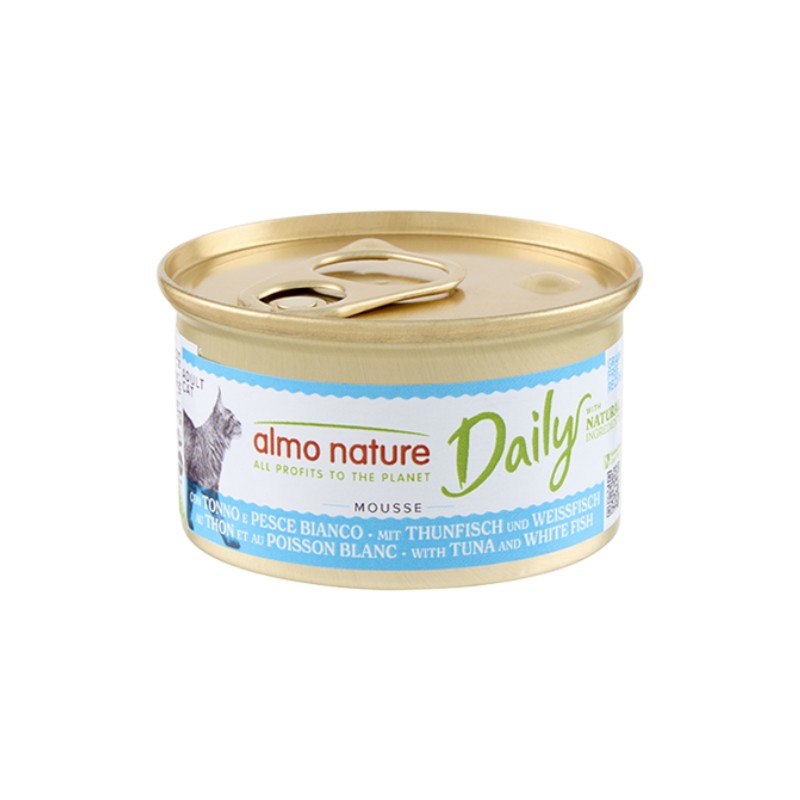 Almo Nature Daily Mousse con Tonno e Pesce Bianco per Gatti 85gr