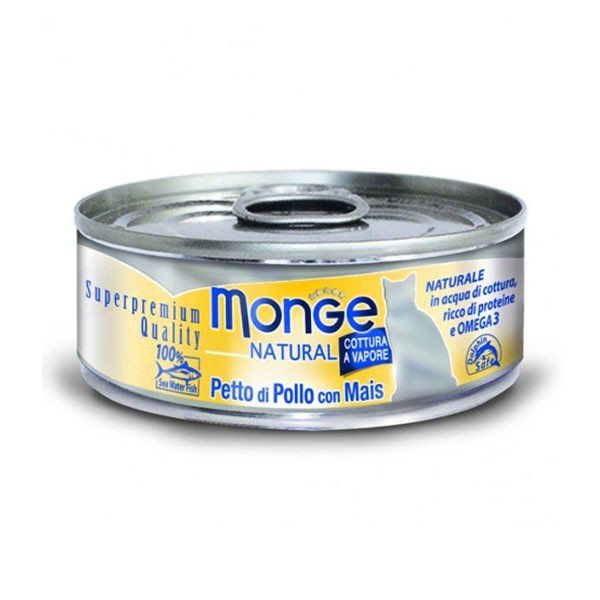 Monge Natural Petto di Pollo e Mais Umido per Gatti 80 g