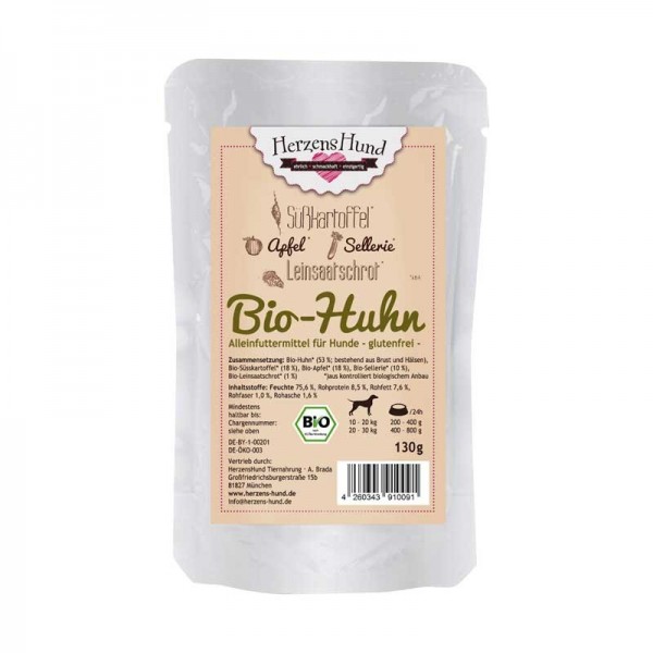 Herzens Hund Pollo Biologico con Verdure Bio Umido per Cani