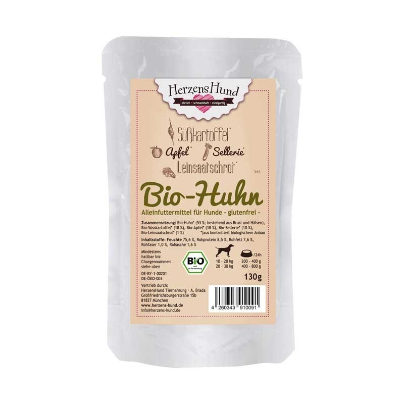 Image of Herzens Hund Pollo Biologico con Verdure Bio Umido per Cani062