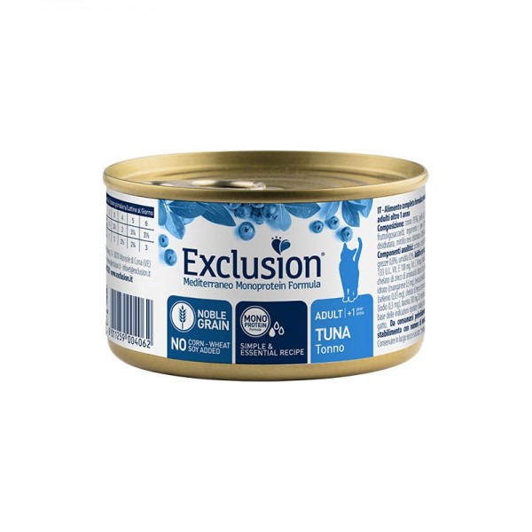 Exclusion Mediterraneo Adult Tonno Noble Grain Umido per Gatti