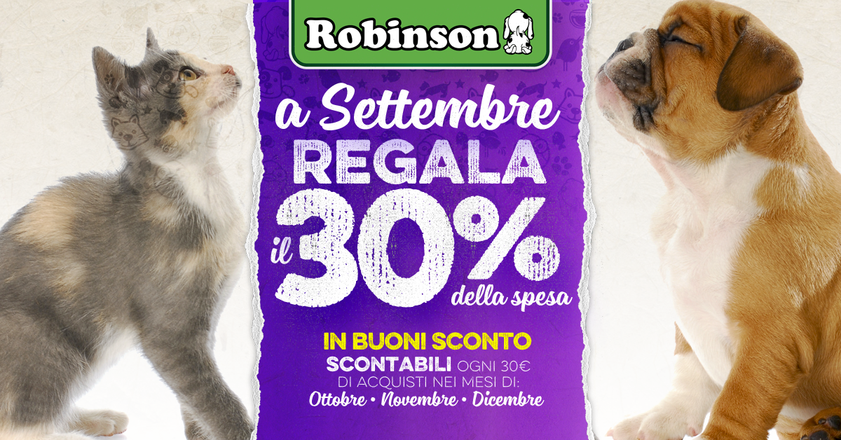 Settembre è tempo di grandi promozioni da Robinson Pet Shop cover